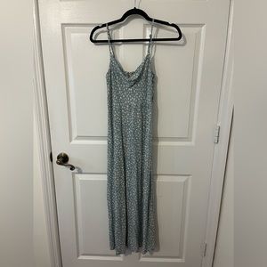 American Eagle - Baby blue flower dress with slit